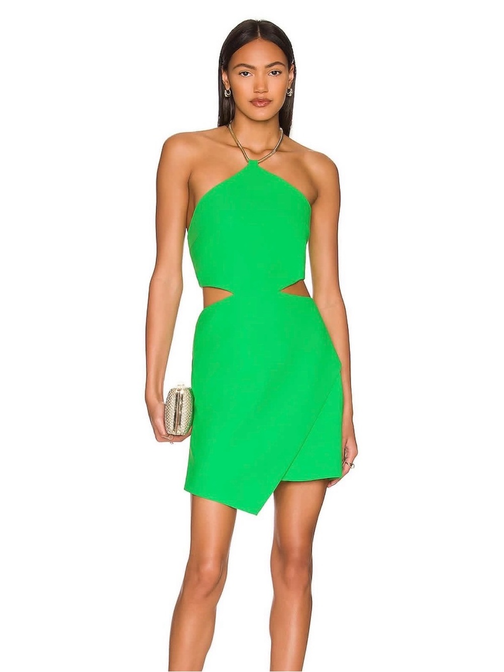 NEW AMANDA UPRICHARD Tyler Mini Dress, Grass Green, Small